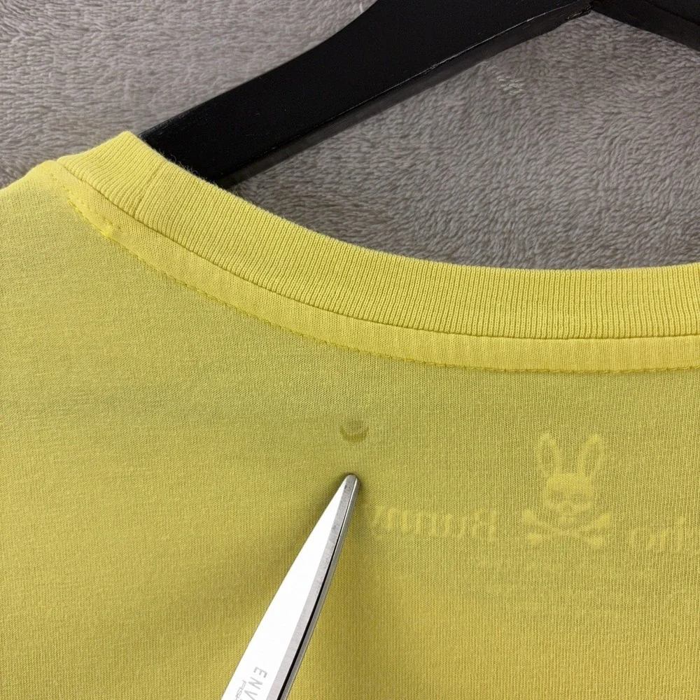 Psycho Bunny Graphic T Shirt Mens Size 3XL Yellow Pima Cotton Tee‎